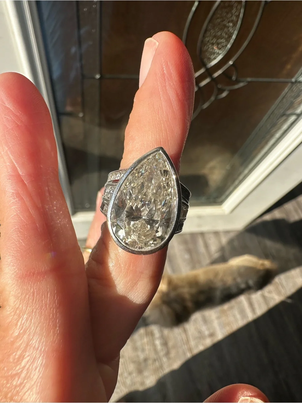 10k white gold Lab grown diamond ring all stones are lab this ring is beautiful!